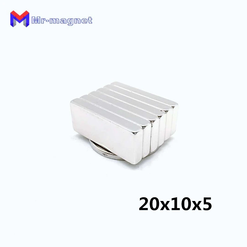 50Pcs 20x10x5mm Super Powerful Small Neodymium Magnet Block Permanent NdFeB Strong Cuboid Magnetic Magnets 20mm x 10mm x 5mm