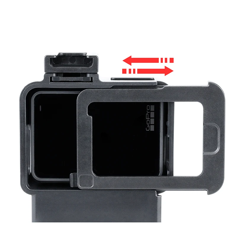 ULANZI V2 Original Vlog Gopro Adapter Case for GoPro Hero 7 6 5 Plastic Housing Case with Extend Microphone Port Cold Shoe Mount