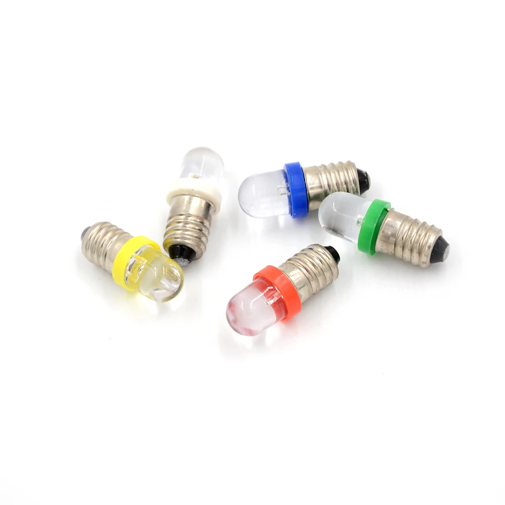 Top Quality 5pcs/lot E10 LED Screw Base Indicator Bulb Cold White 6V/12V/24V DC Light Bulb Low Power Consumption