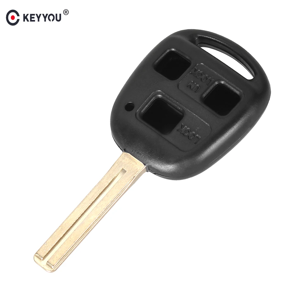 

KEYYOU 3 Buttons Remote Fob Case Car Key Shell For Lexus RX300 ES300 Auto Key Case Replacement