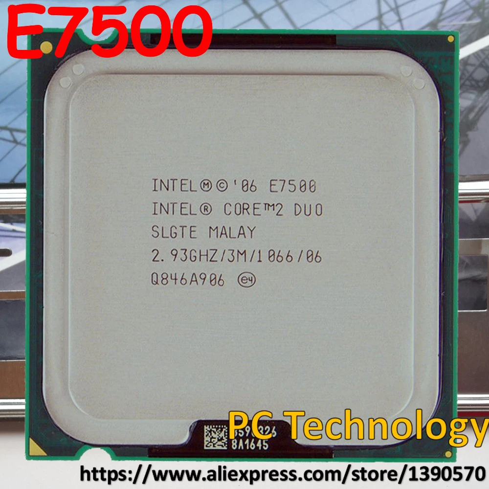 

Процессор Intel Core 2 Duo E7500 для настольного ПК, 3 Мб кэш-памяти, 2,93 ГГц, 1066 МГц, LGA775,45 нм