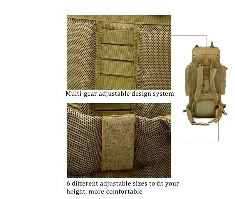 Mochila montaña gran capacidad – Impermeable nailon ripstop senderismo - imagen 4