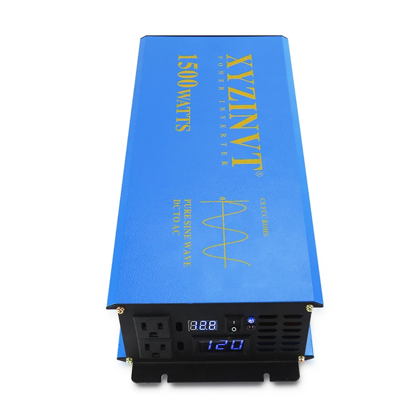 1500W Solar Power Inverter 12V 220V Pure Sine Wave Inverter Wind Generator Converter 24V/48V/110V DC to 120V/230V/240V AC Remote