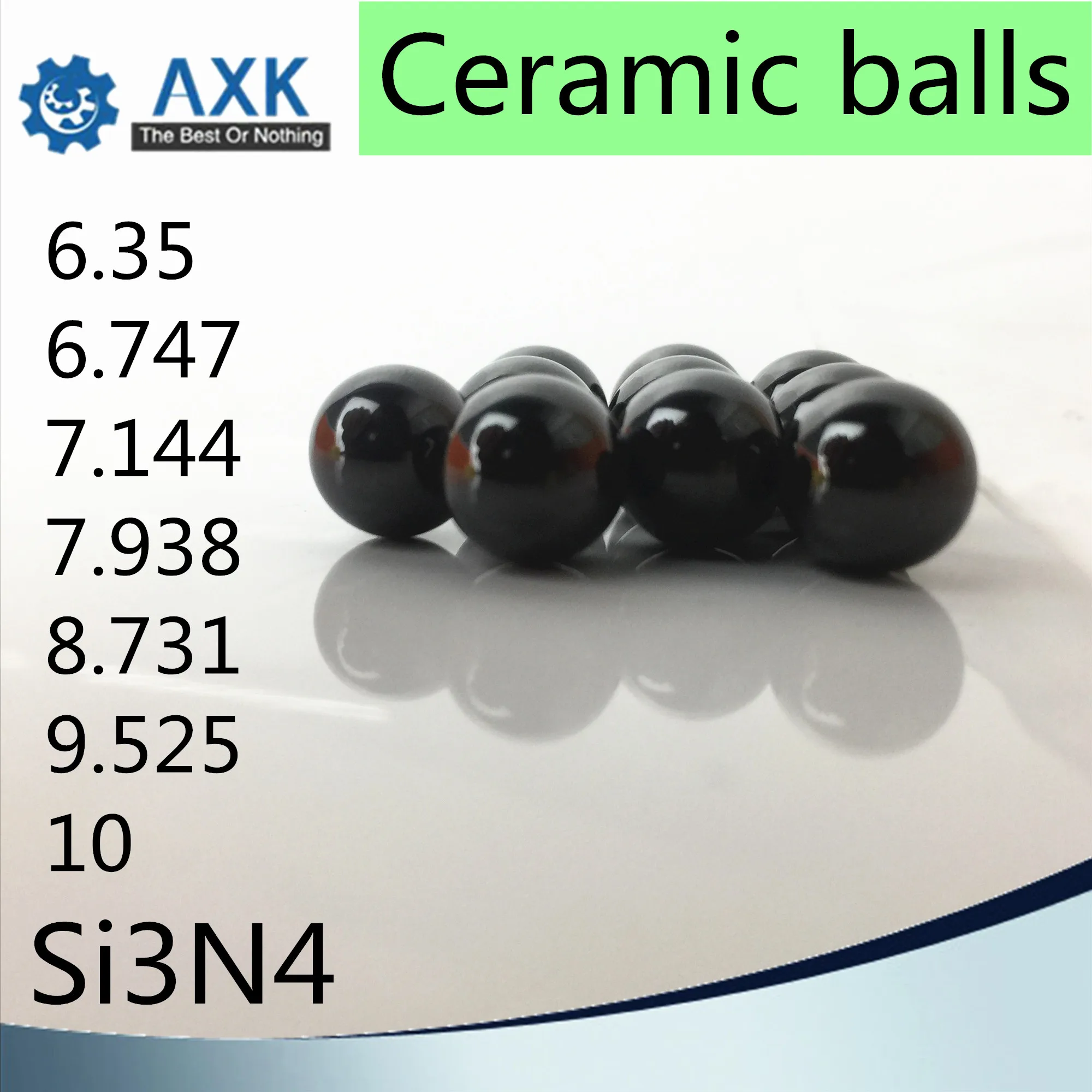 

SIC Ceramic balls 6.35 6.747 7.144 7.938 8.731 9.525 10 ( 2 PC) Silicon Carbide G5 Precision Ball