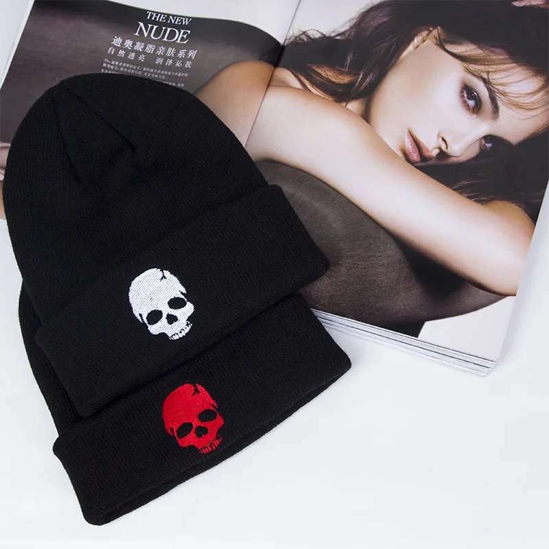 Unisex Knitted Hat Fashion Autumn And Winter Skull Style Beanie Hats For Woman And Man Warm Winter Cap