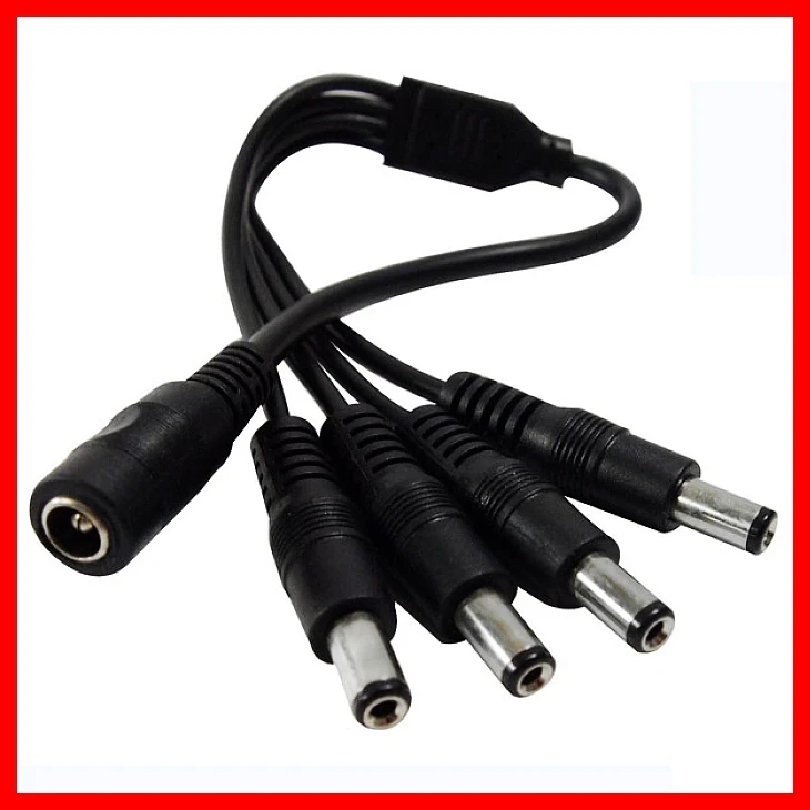 

1 Female to 4 Male Plug 5.5x2.1mm Port 12V DC Power Adapter Splitter Cable