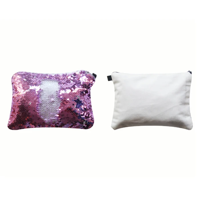 

Free Shipping 6pcs/lot New style Sublimation Blank Magical Sequins item Makeup Bags For Sublimation INK Print DIY Gifts 16x23cm