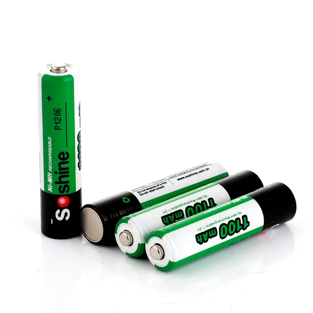 Soshine 16pcs 1100mAh 1.2V AAA Battery/3A Battery Ni-MH NiMH Rechargeable Battery With Storage Box Battery Case Holder