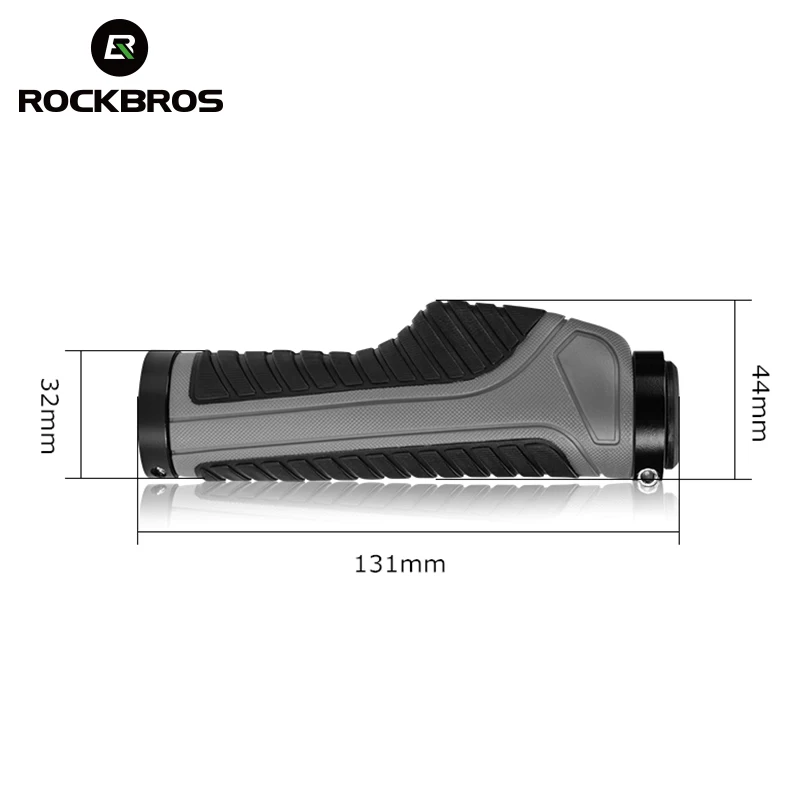 ROCKBROS Handlebar Grips MTB Road Bike Double Lock Rubber Bicycle Grips Anti-skid Shock-absorbing Soft Bike Grips Handlebar bmx