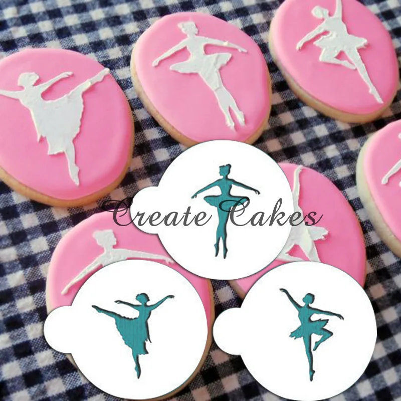 Ballet Dancer Cookie Stencil Set Cake Side Stencil Plastic Cake Stencil for Decoration Stencil Cookies