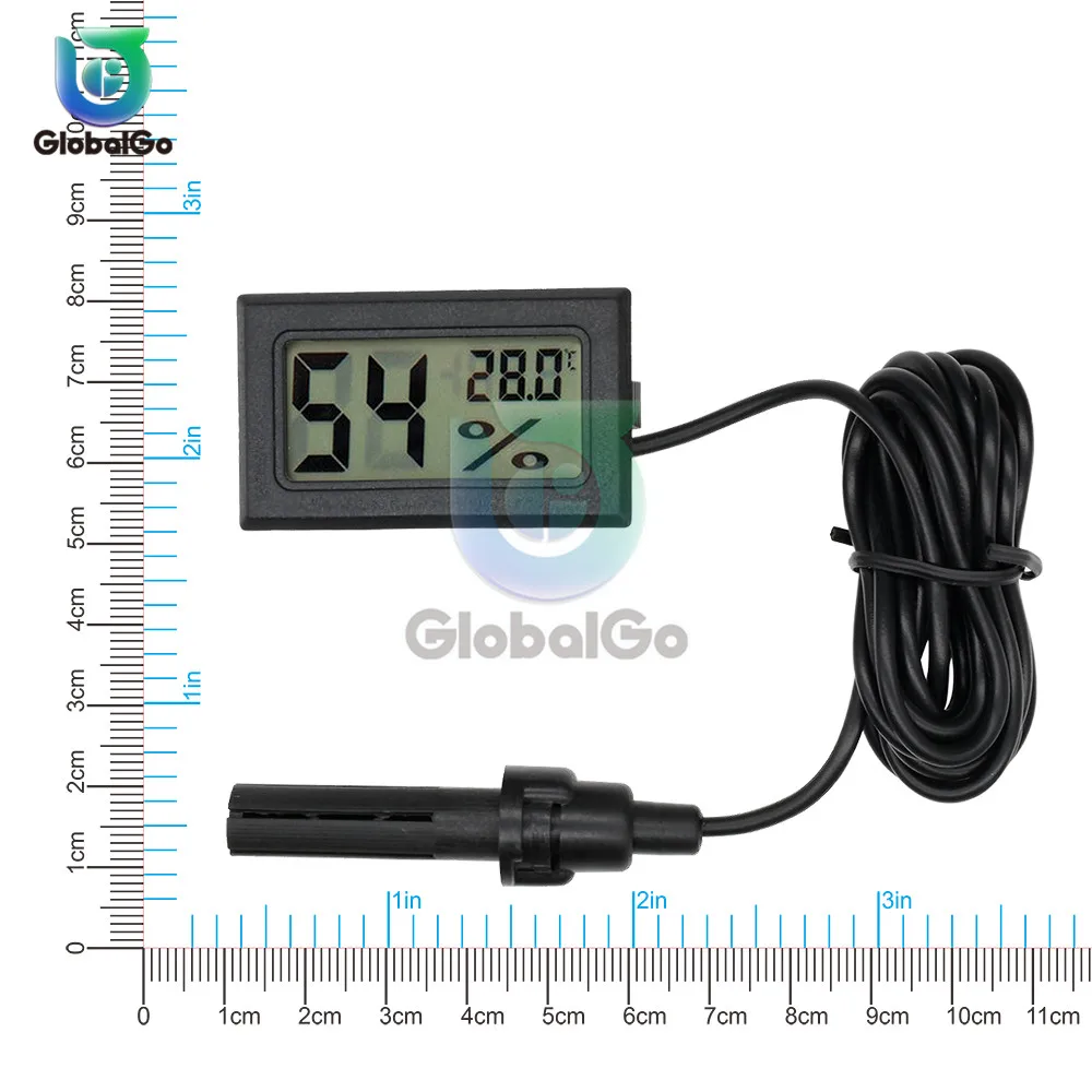 Mini LCD Digital Thermometer Hygrometer Temperature Indoor Convenient Temperature Sensor Humidity Meter Gauge Instruments Cable