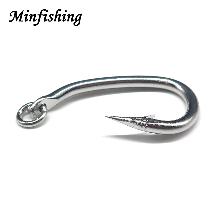 Minfishing10 PCS Sea Fishing Hook Stainless Steel Fishhook with size #10/0 ~ #16/0 Tuna Hook