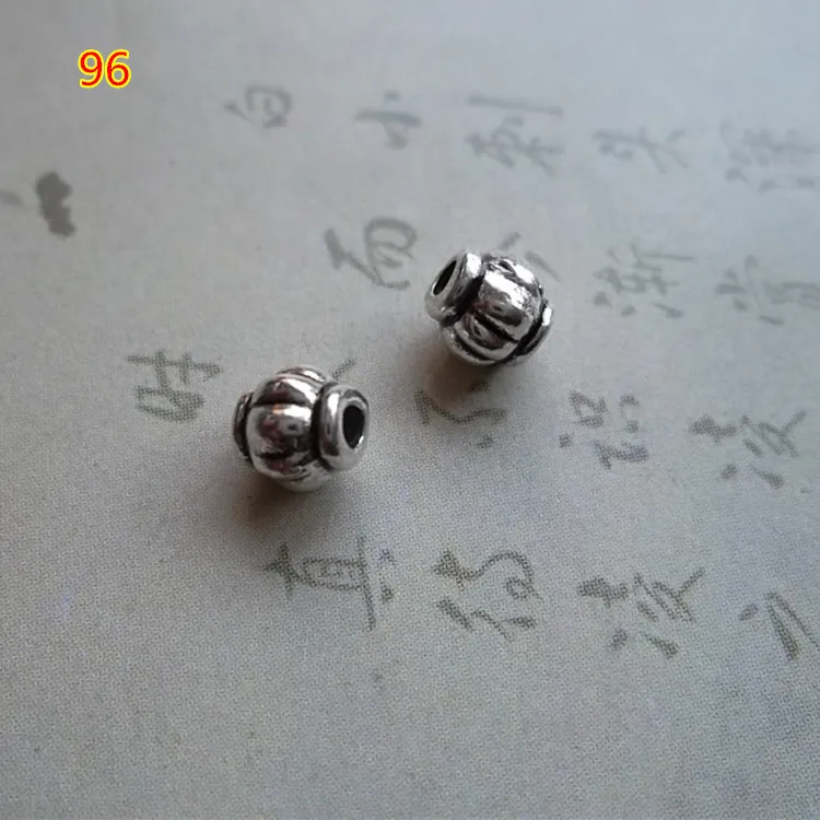 100pcs/lot Fashion Tibetan Silver Pumpkin Small Metal Beads 4mm Alloy Beading Decoration Spacer Loose Charms DIY Jewelry Make