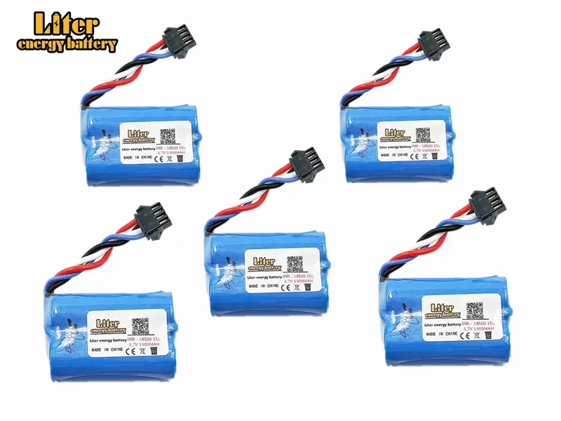 

5pcs Upgrade 3.7V 1300mAh 18500 Lipo battery For UDI 001 UDI001 Huanqi 960 Remote control boat speedboat With SM-4P Plug