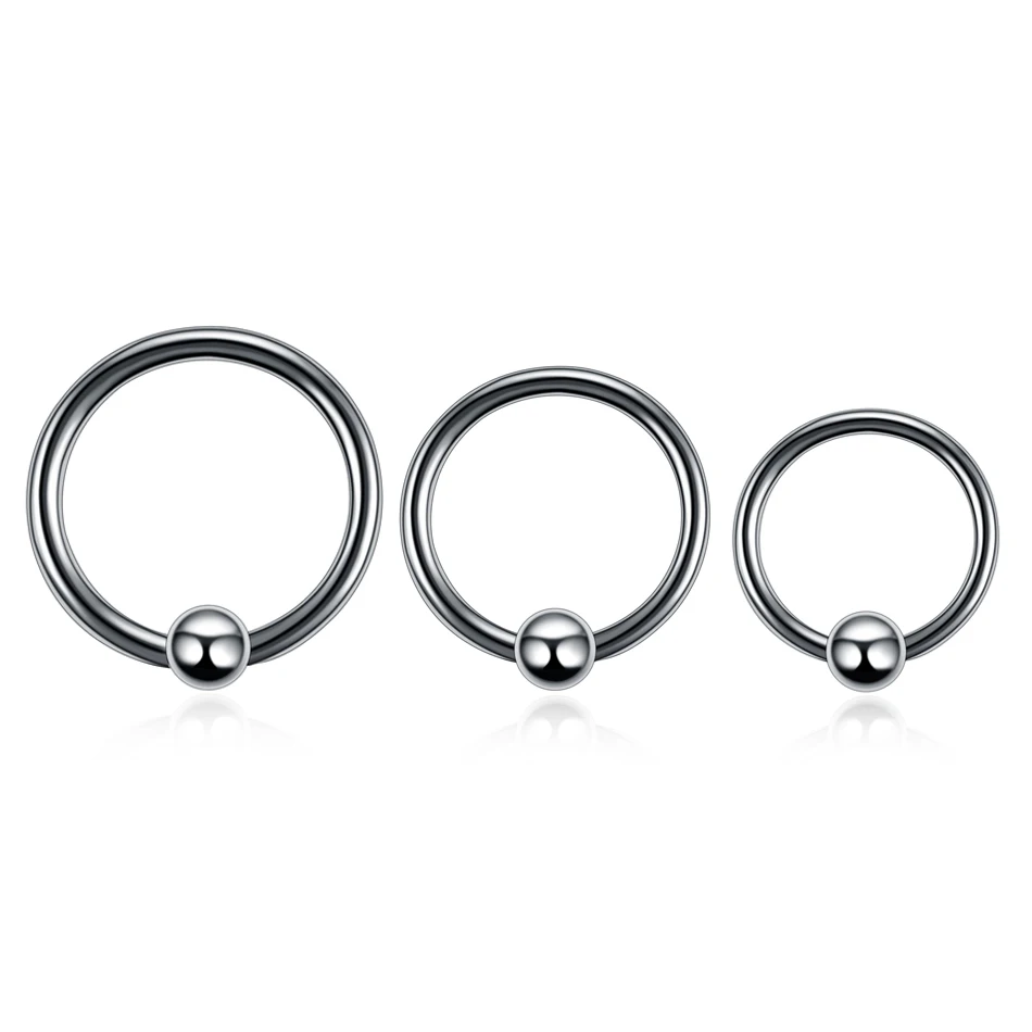 1PC Steel Captive Hoop Bead Rings BCR Lip Eyebrow Nose Nipple Labret Piercings Ear Septum Tragus Helix Piercing Body Jewelry 16G