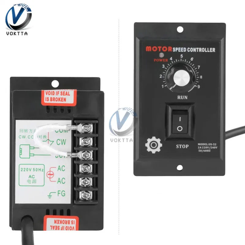 AC Motor Speed Controller 400W AC 220V Motor Speed Controller Forward Reverse Motor Speed Controller for Packaging Printed Food