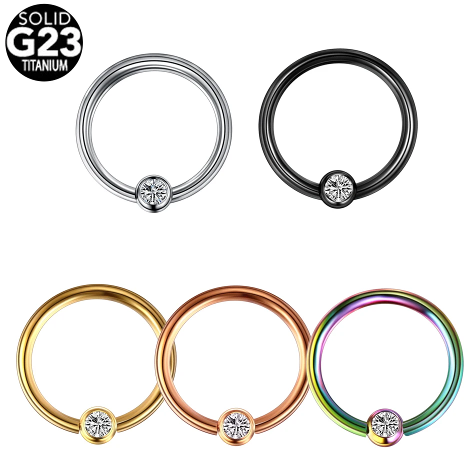 

1PC Titanium CBR Piercings BCR Gem Closure Nipple Lip Eyebrow Nose Ring Crystal Daith Rook Ear Septum Helix Tragus Piercings 16G