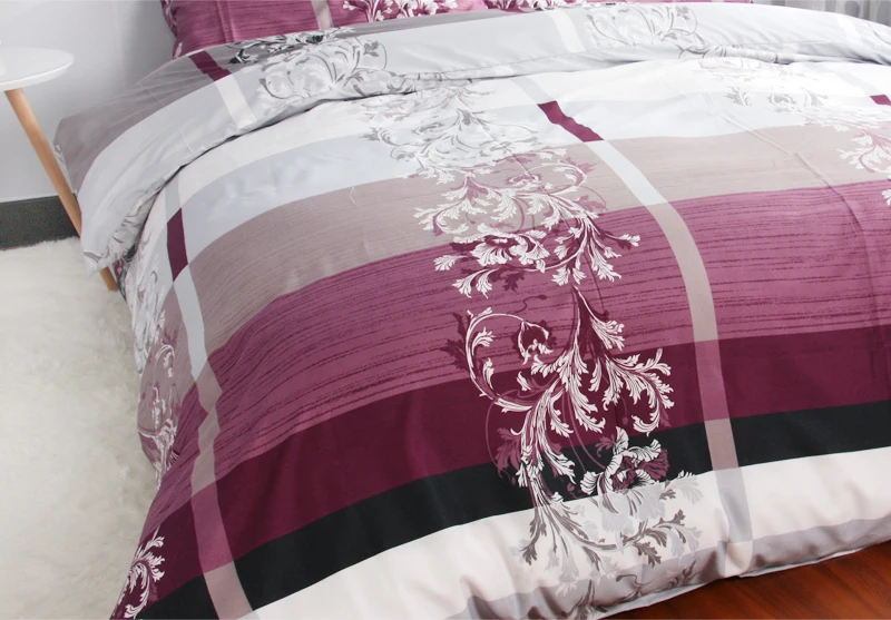 USA Russian Europe Size Bedding Sets Soft Duvet Cover Set Purple Quilt Cover Luxury Bedding Bedclothes Queen Double Customized