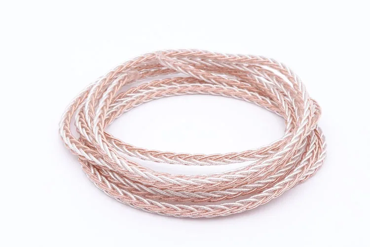 10meters Silver plated copper mixed headphone wire single crystal copper silver plated wire 8 core 19 strands soft line DIY maki