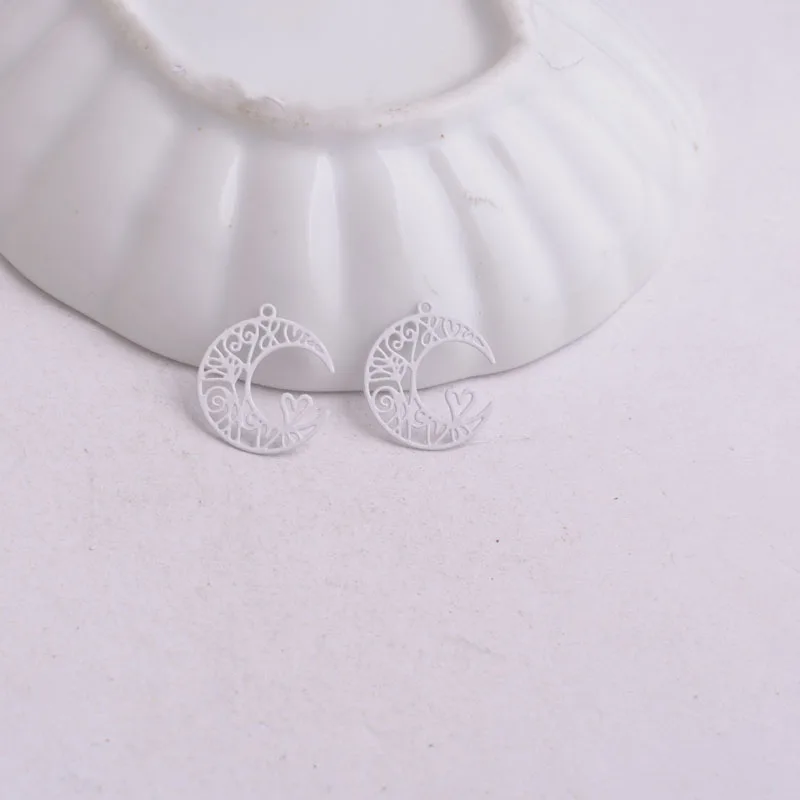 100 Stück AC2806 10mm*12mm Mond-Anhänger, Mond- und Herz-Motive, Kleine Schmuckteile, DIY-Schmuckzubehör – Detail 10