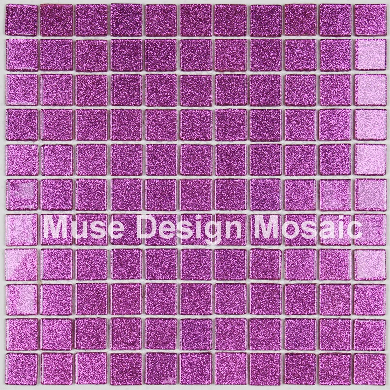 Shinny Pink Purple Crystal Glass mosaic tile Kitchen backsplash wall tile swimming pool DIY Art Shower bathroom Cabinet