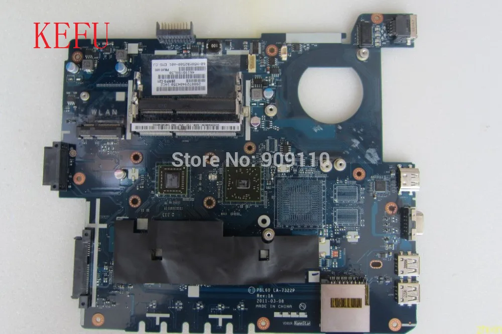 

KEFU for PBL60 LA-7322P Rev: 1A with E-350 Cpu For ASUS K53U X53U X53B laptop motherboard DDR3 mainboard fully tested