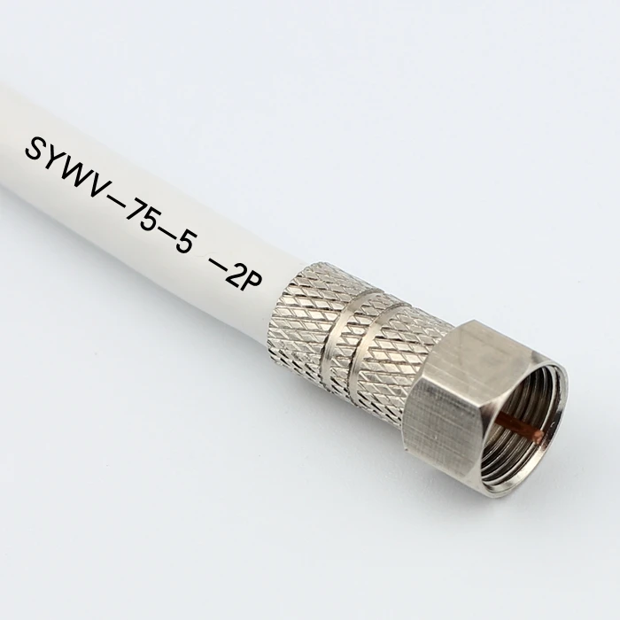 Cable TV connector F plug metric SYWV75-5 two shield screw connector free tool self tight F plug