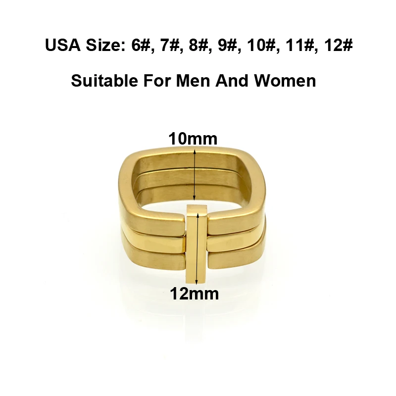 BORASI New Arrival Tide Brand Cross Rings For Women Punk Style Square Stainless Steel Rings Anel Feminino anillos Men Jewelry