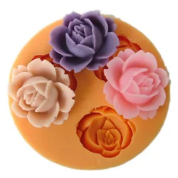 New Rose Flower Silicone Mold for Fondant Cake Decorating Tools Chocolate Cookie Soap Polymer Clay Resin Cake Decorations