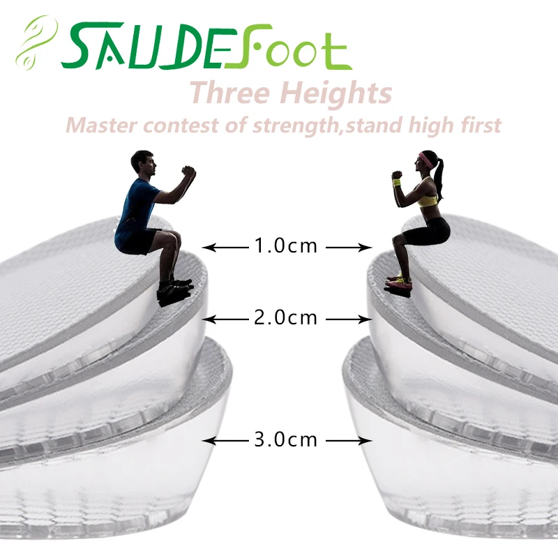 1-3cm Height Increase insole Breathable Half Pad Sports Shoes Heel Insert Insoles For Unisex Quality Foot Pads