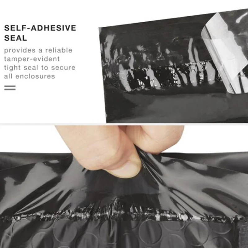 Enveloppe rembourrée à bulles XR noires auto-scellantes, sac aciers, enveloppe d\'expédition, 10 pièces