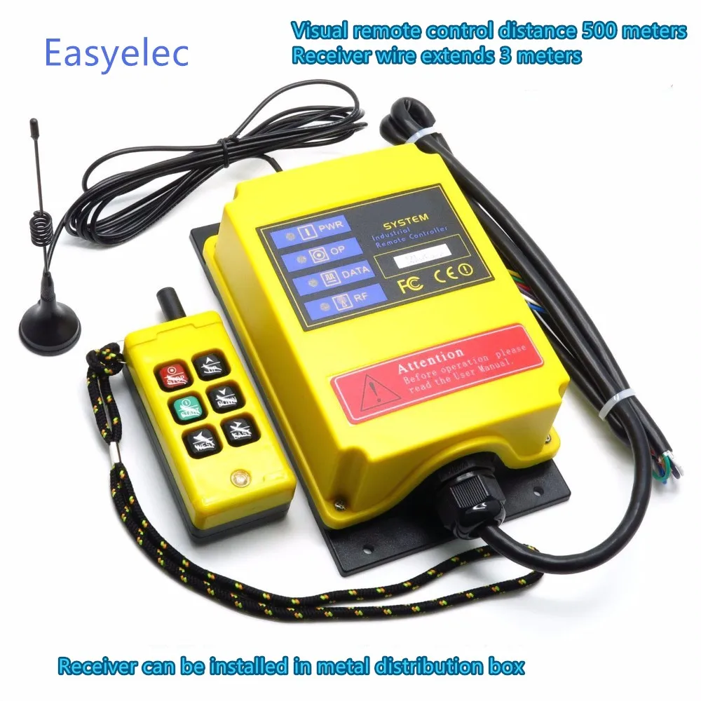 

6 Channels Industrial wireless remote control F21-4S-Y crane switch single speed high speed Long distance 500 meter lift