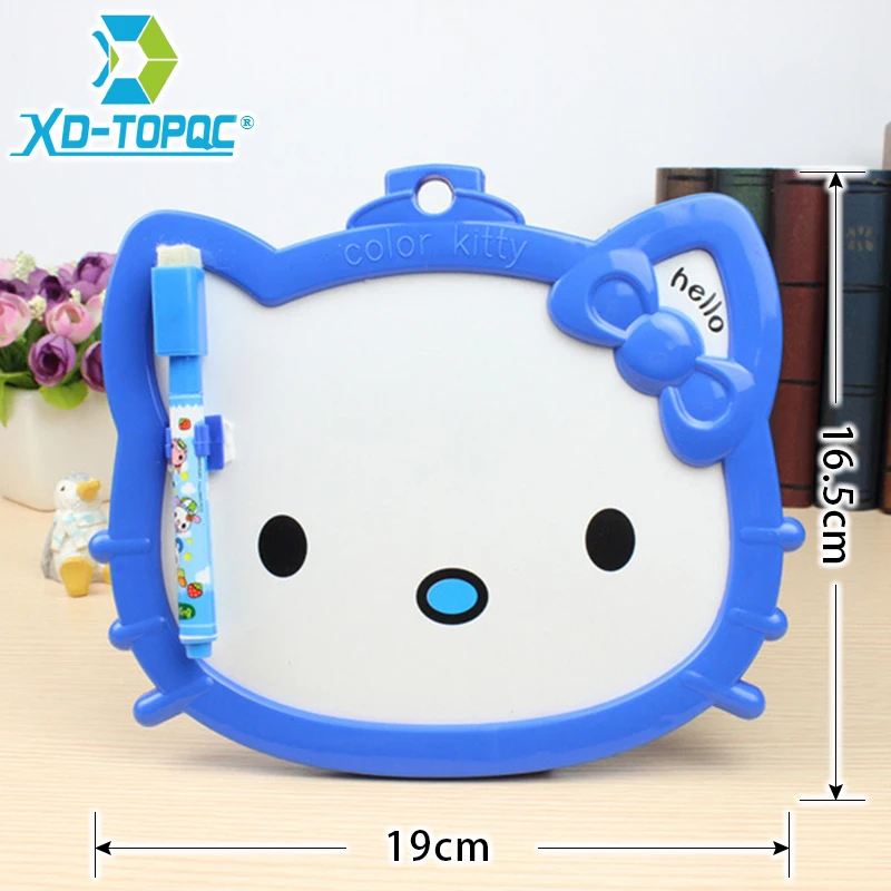 Xindi 16.5 Cm * 19 Cm Bảng Trắng Hoạt Hình Khăn Lau Khô Hồng Xanh Dương Tông Vẽ Trẻ Em Bảng Trắng Treo Xóa Bảng với Bút WB65