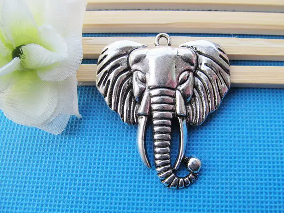 3pcs Lovely Large Antique Silver tone/Antique Bronze Filigree Elephant Pendant Charm/Finding,DIY Accessory Jewelry Making
