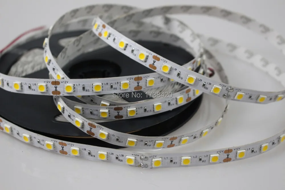 Imagem -04 - Metros Não-impermeável Ip22 Rgb Led Strip 5050 Smd Dc12v 60leds m 20 m Lote Led Strip Luz Vermelha Verde Azul Branco Rgb Amarelo 20