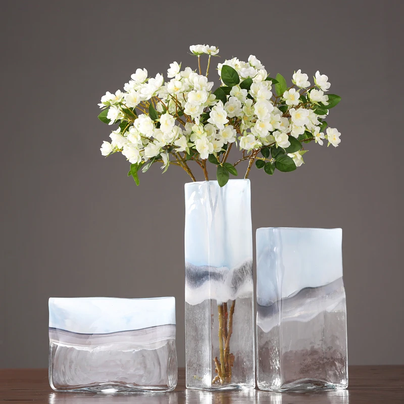 European Tabletop Glass Vase Creative TV Cabinet Translucent Terrarium Nordic Flower Bottles Wedding Home Decoration Accessories