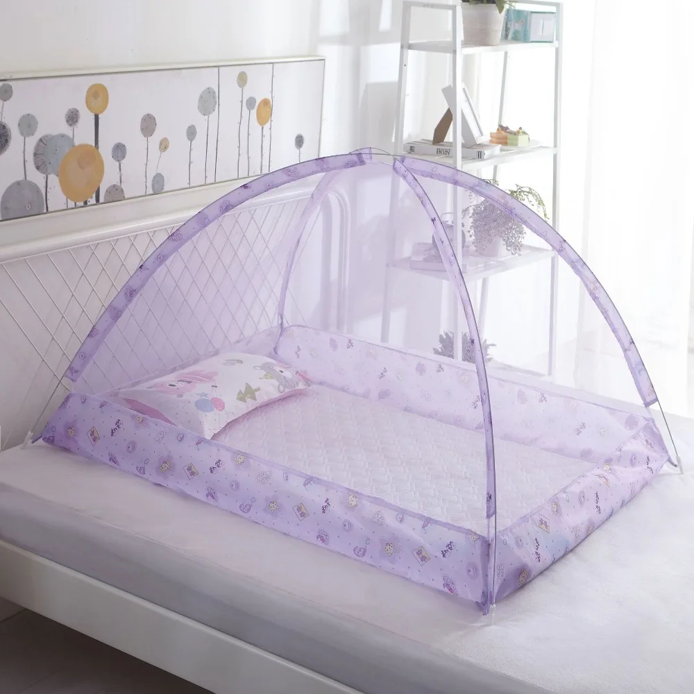 Portable Baby Bedding Crib Mosquito Net Infant Cradle Baby Bed Tent Folding Crib Netting Mosquito Mesh for 0-4 Years 120*80cm