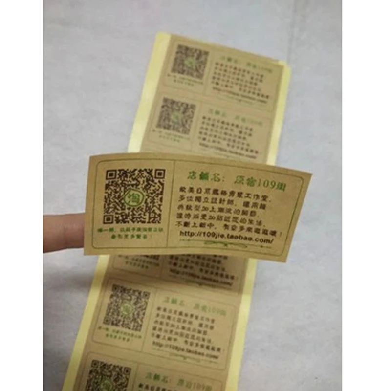 Wholesale Customized Kraft Paper Label Sticker Roll Pack Adhesive Custom Printing Various Kinds of Sticker Anti China Surface