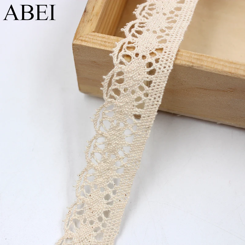 10yards/lot Knitted Cotton Lace Ribbon Trims for Clothes Diy Curtain Hometexile Cotton Fabric Wedding Crafts Scrapbooking Decors