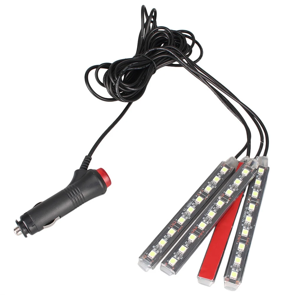 Tira de luces LED RGB para coche, 9 colores, lámparas de ambiente decorativas, luz Interior, 12V