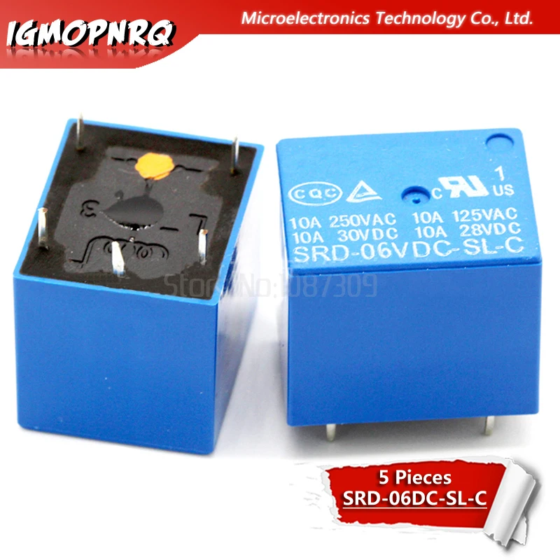 5PCS Relay SRD-06VDC-SL-C SRD-06VDC-SL SRD-06VDC SRD-06V relays 5PINS 6V DC High Quality