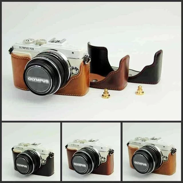 PU Leather Camera Bag for Olympus Pen Lite E-PL7 E-PL8 EPL7 EPL8 