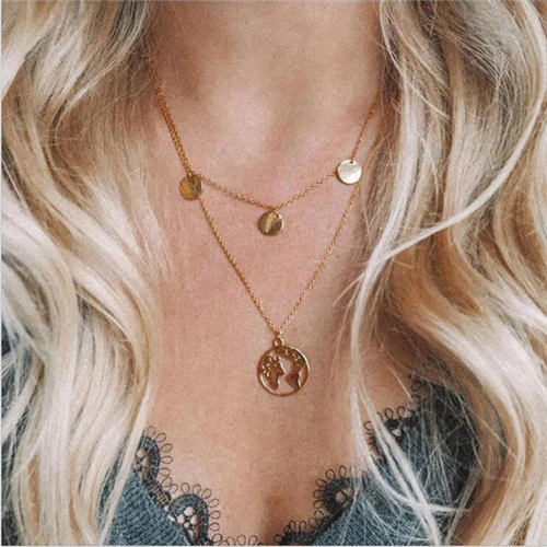 Tenande Vintage Mehrschichtige Party-Schmuckketten mit Blättern, Sternen, Hamsa-Hand und Mond für Damen - Trendige Bijouterie – Detail 2