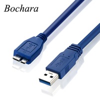 Bochara Micro USB 3.0 Data Cable USB 3.0 Type A Male to Micro USB 3.0 Male Foil+Braided Shielded 30cm 50cm 1m 1.5m 1.8m 3m