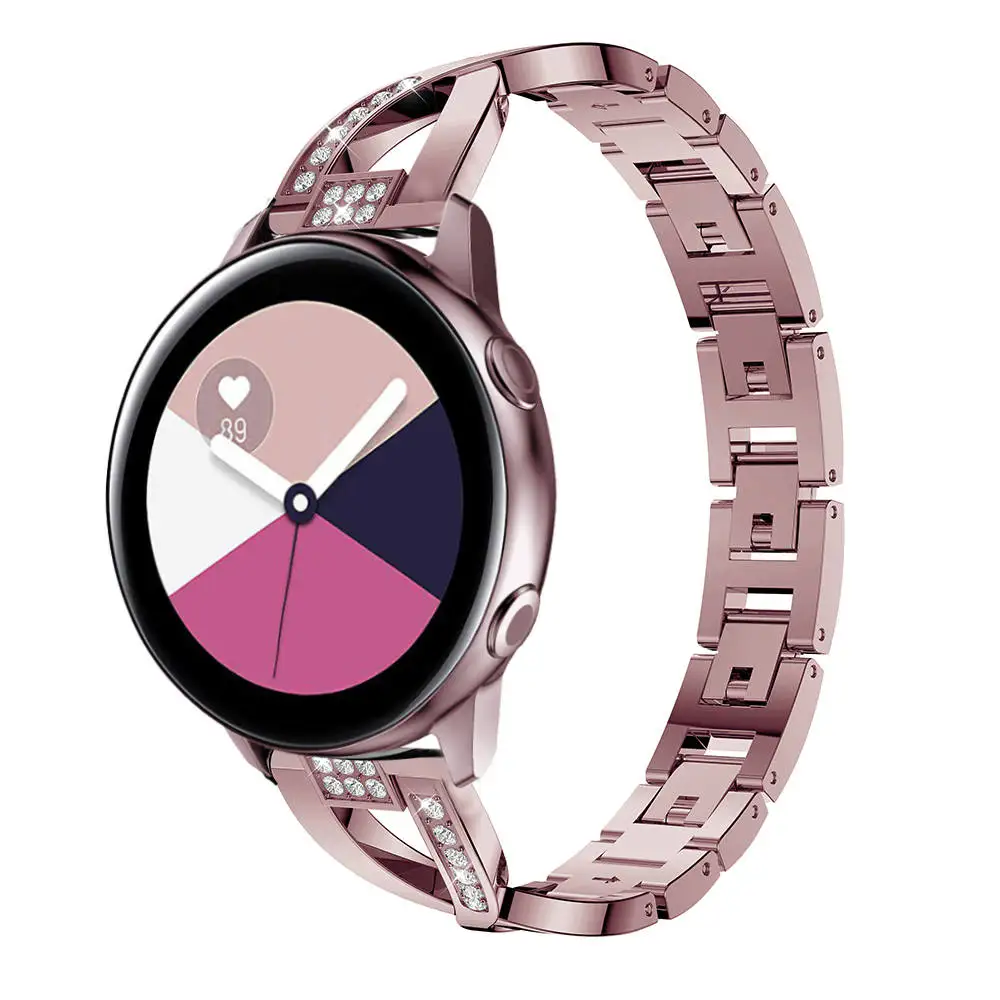 20mm Stainless Steel Watch Strap For Samsung Galaxy Watch Active 40mm/Active2 /Galaxy42mm Smart Wristband Metal Jewelry Bracelet