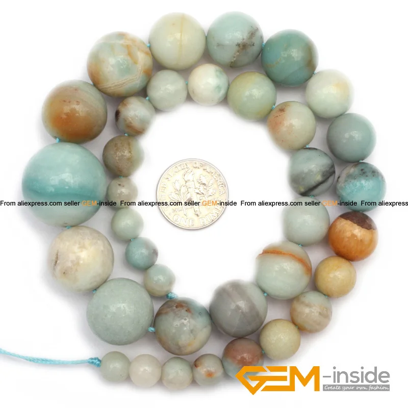 8--20mm Round Mixed Color Amazonite Stone Beads Natural Stone Beads DIY Bead For Jewelry Making Beads Strand 15\