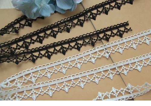 1yard Width: 2.5cm Fashion Black and White Cotton Lace Trim for Scrapbooking Garment Accessories(ss-303)