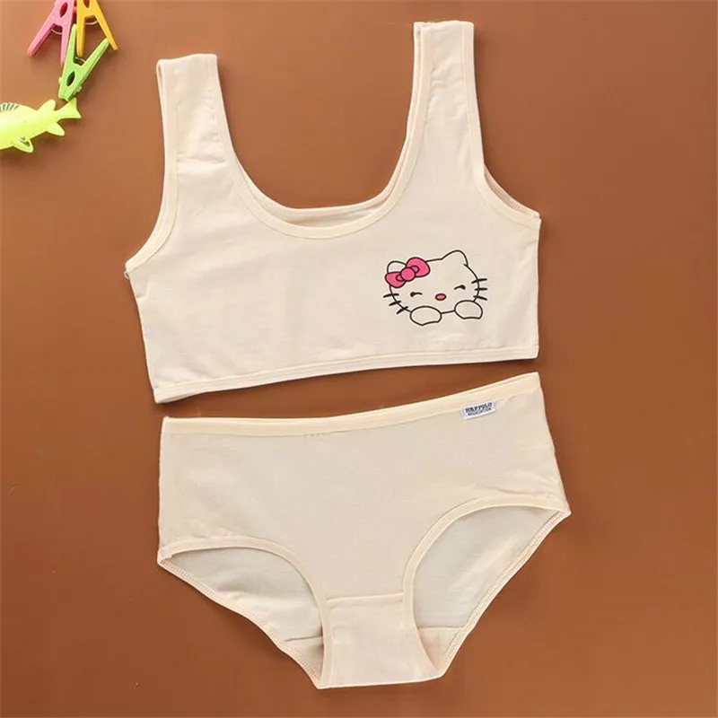 New High Quality Lovely Bra Girls Underwear Cotton Bra Vest Children Underclothes Sport Undies Set