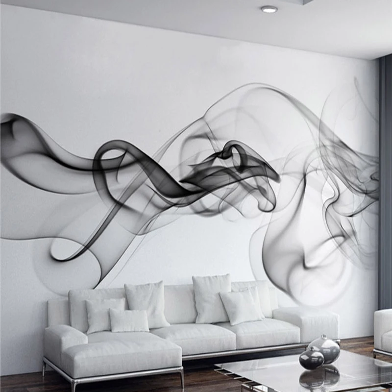 Custom Mural Wallpaper Smoke Clouds Wall Mural Abstract Artistic Fresco Modern Minimalist Bedding Room TV Backdrop Home Decor