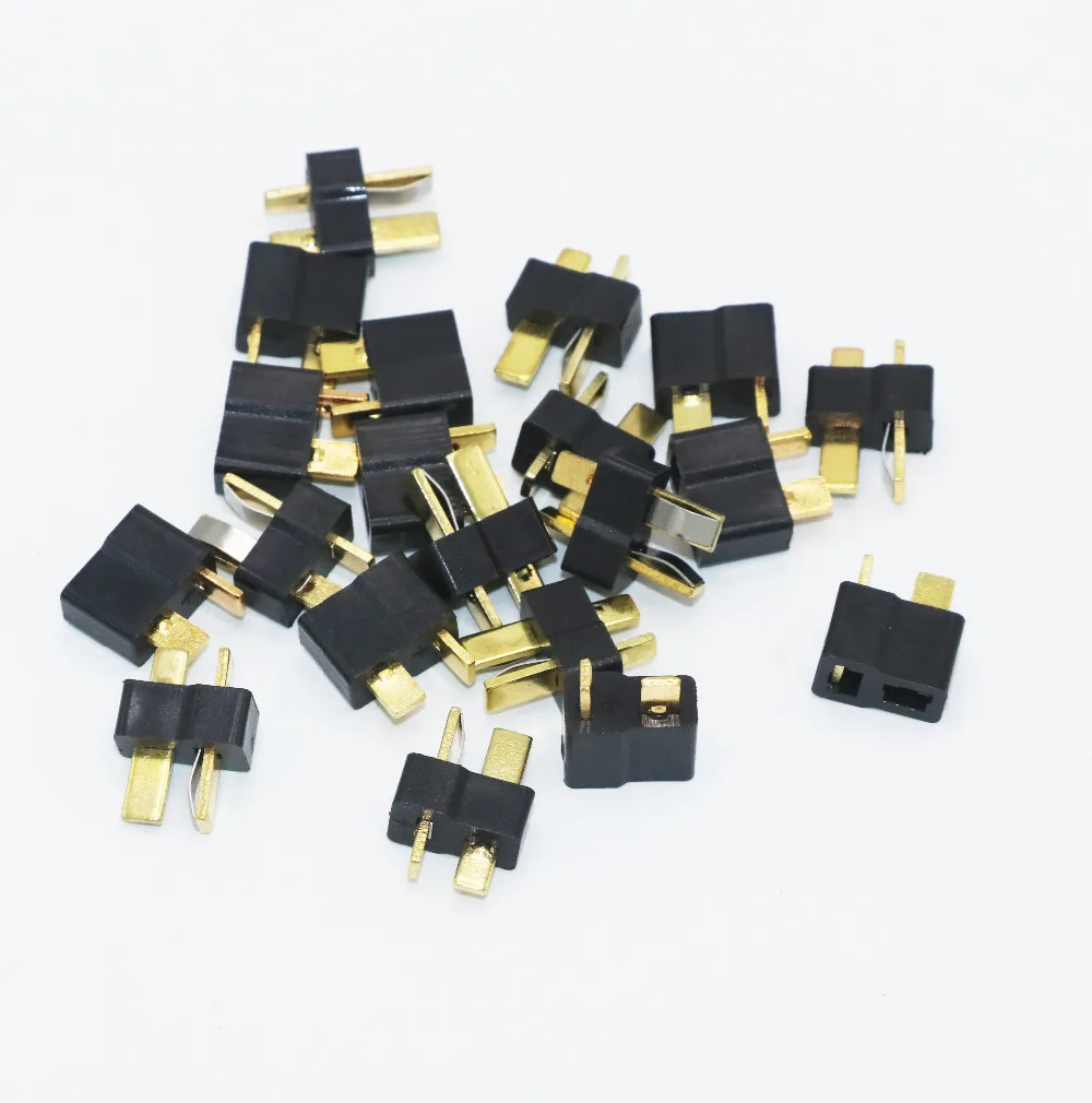 10 / 20 / 50 /100 pair Black T Plug Connectors Male Female for Deans For RC Lipo Battery Helicopter (10pair)